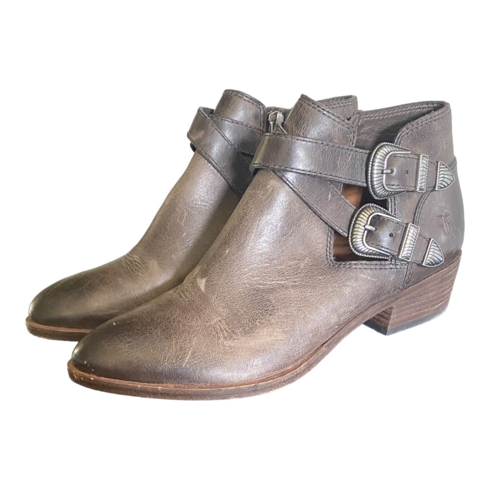 Frye Ray Western Brown Leather Booties Size 7